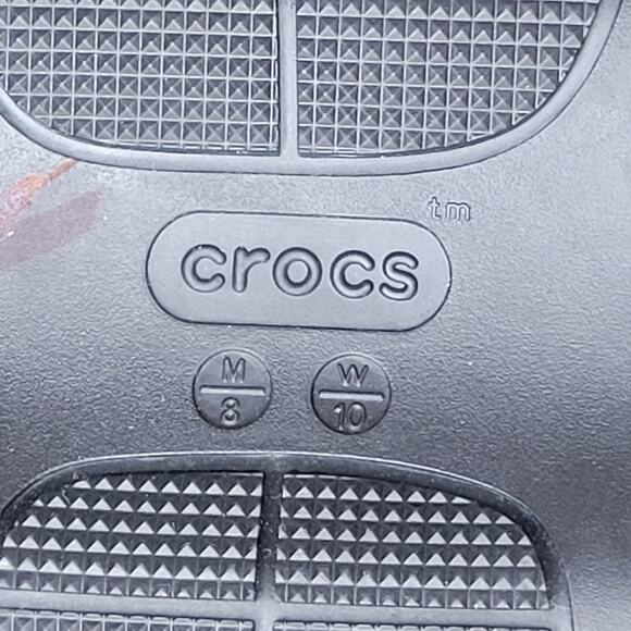 CROCS Mega Crush Metallic Triple Strap Platform Wedge Sandal Black/Gold sz W10 - Picture 9 of 9